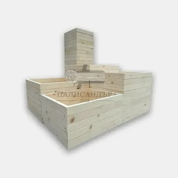 Градинска кашпа правоъгълна бокс - Палисандър ООД Ракитово