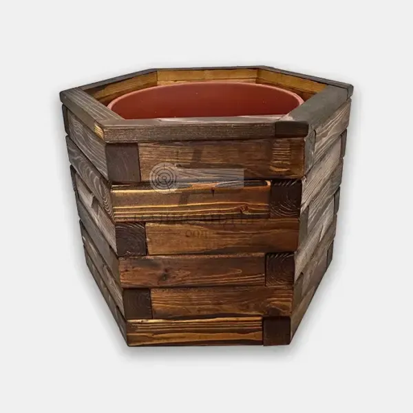 Градинска кашпа шестоъгълна - Палисандър ООД Ракитово