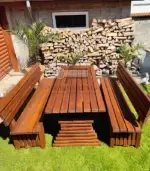 Градински комплект маса с пейки Хармоника - Палисандър ООД Ракитово