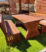 Градински комплект маса с пейки Хармоника - Палисандър ООД Ракитово