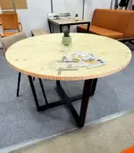 Масивен кръгъл плот от бор/смърч - Палисандър ООД Ракитово