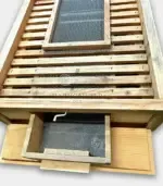 Вентилирано дъно за кошер с двойна мрежа и тясно чекмедже №11 - Палисандър ООД Ракитово