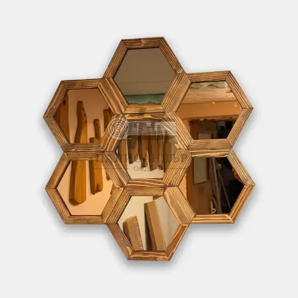 Дизайнерско огледало „HiveView“ - Палисандър ООД Ракитово