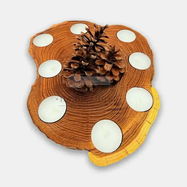 Свещник от дърво – ръчна изработка - Палисандър ООД Ракитово