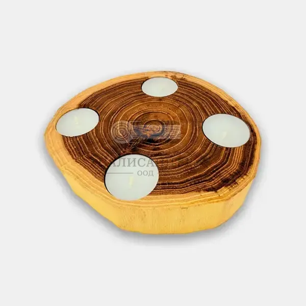 Свещник от дърво – ръчна изработка - Палисандър ООД Ракитово