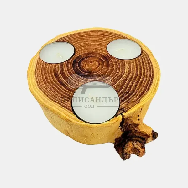 Свещник от дърво – ръчна изработка - Палисандър ООД Ракитово