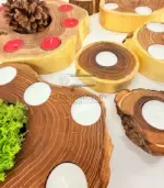 Свещник от дърво – ръчна изработка - Палисандър ООД Ракитово